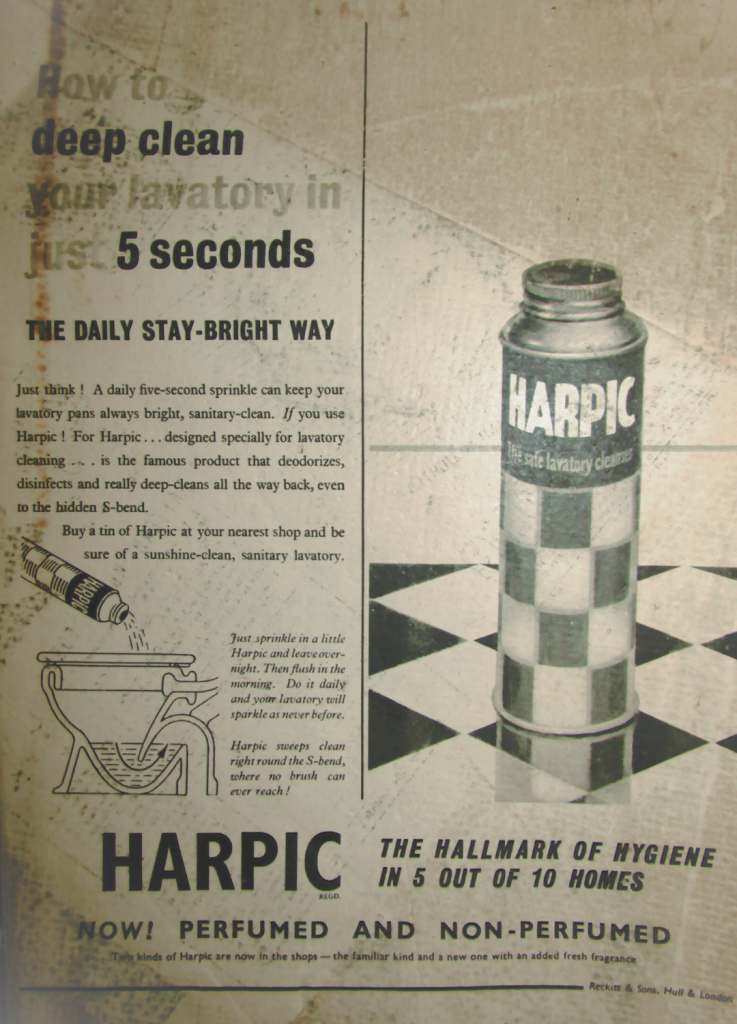 Harpic vintage print ad